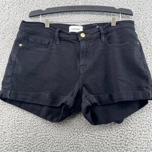 Frame Denim Le Cut Off Cuffed Jean Shorts Women’s Size 29 Black Classic